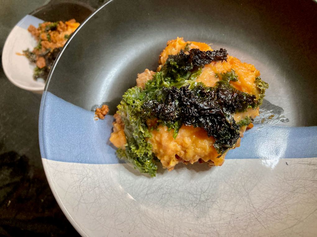 Mexican casserole dished and ready to eat