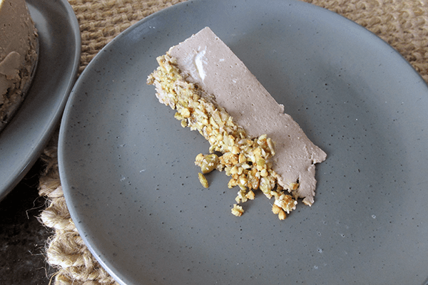 Protein cheesecake ready to eat. Enjoy