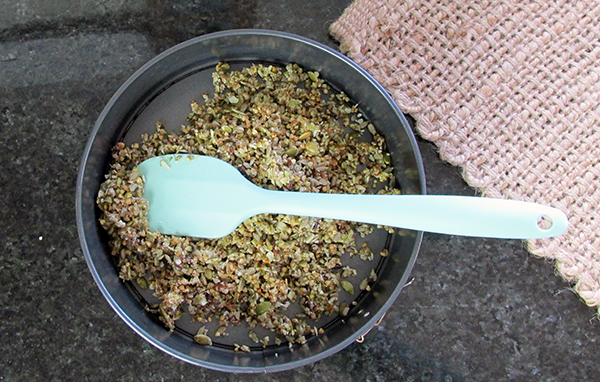 Spread the crunch mixture out 