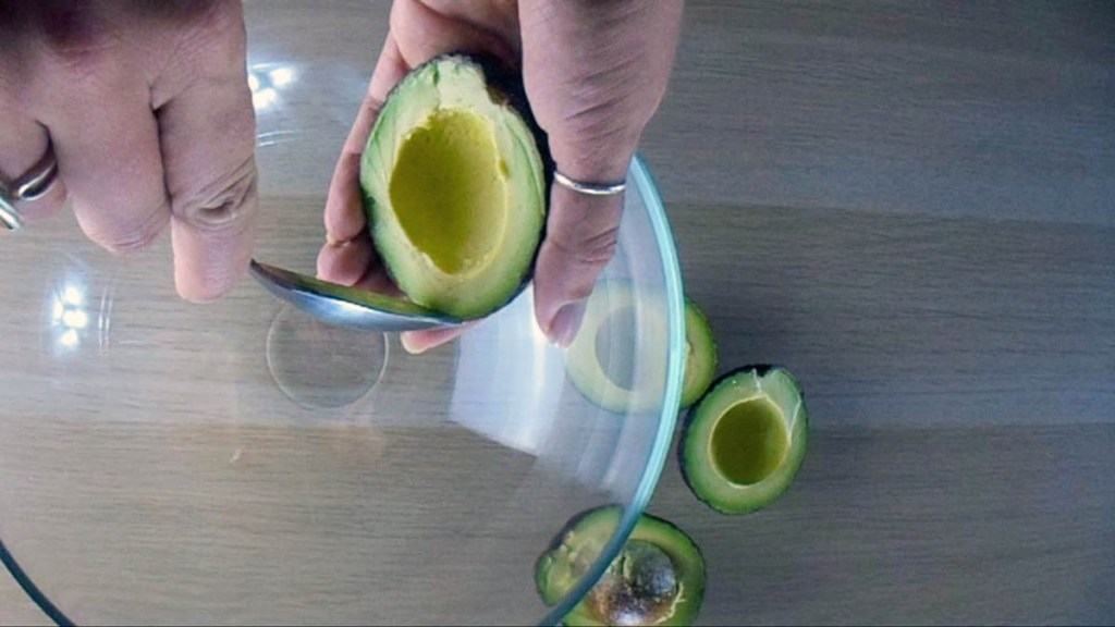 Scoop out the avocado flesh