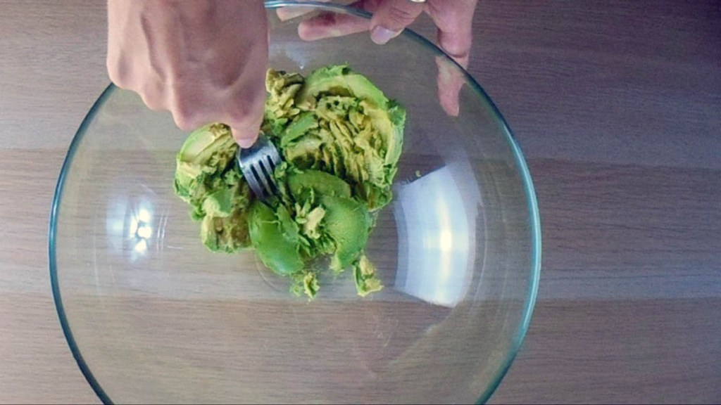 Mash the avocado with a fork.