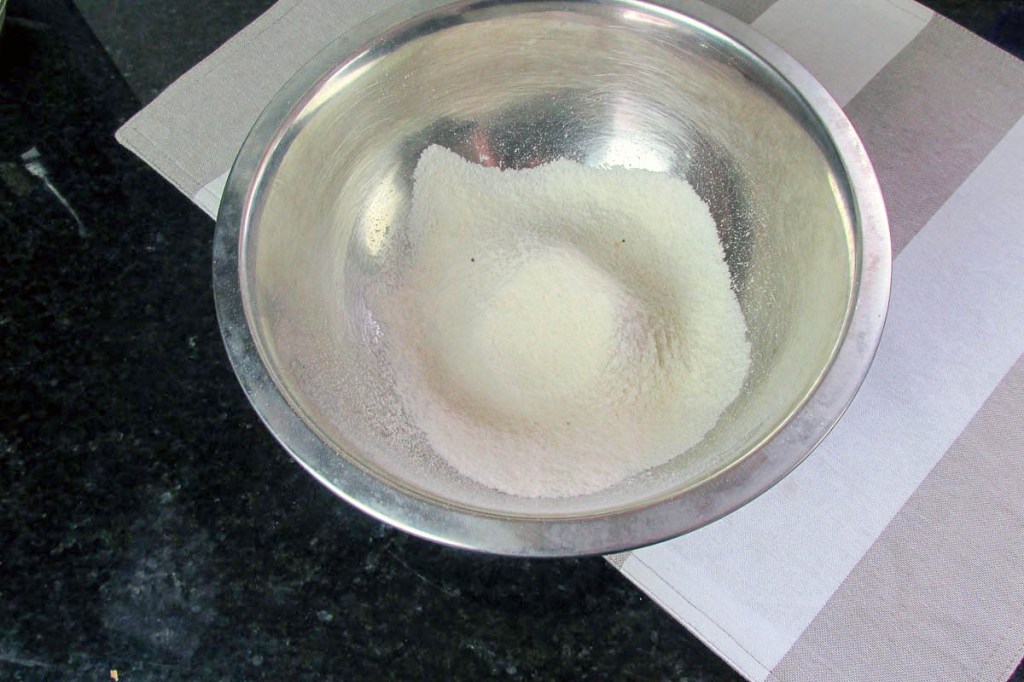 Shift the flour and baking soda together in a bowl