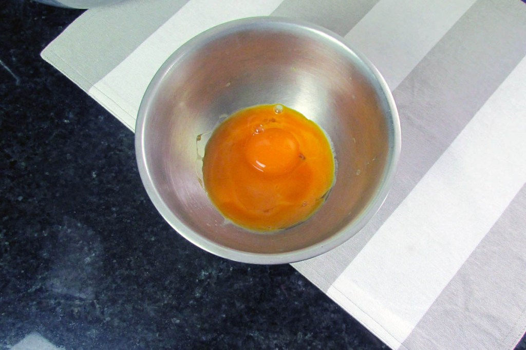 In another bowl, mix together the two eggs