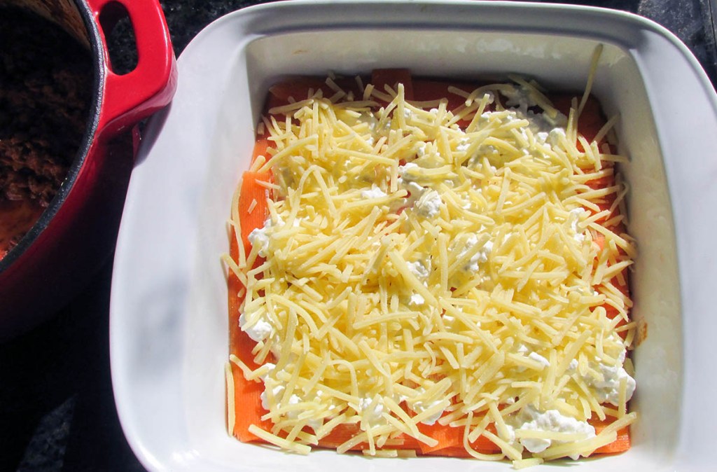 Top with half the cheese