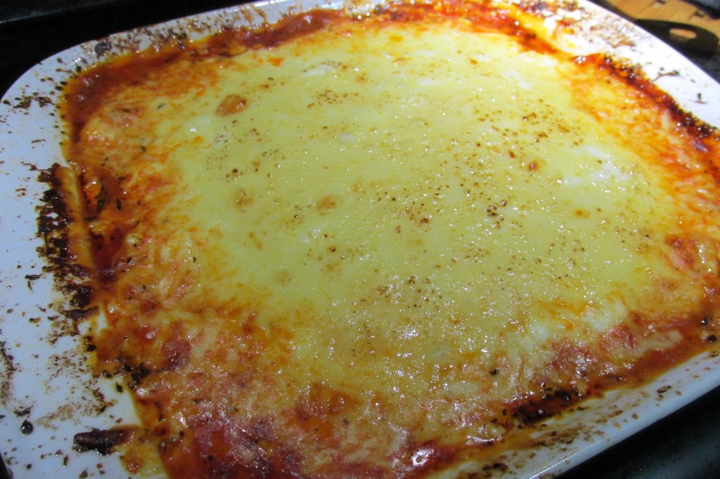 Hot lasagne fresh from the oven