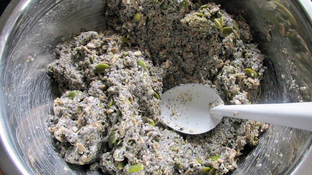 Seed cracker mix ready to spread out