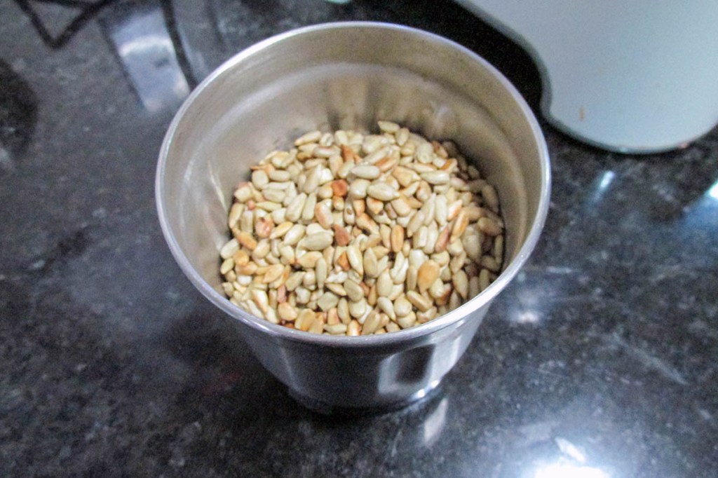 Lightly toast the sunflower seeds