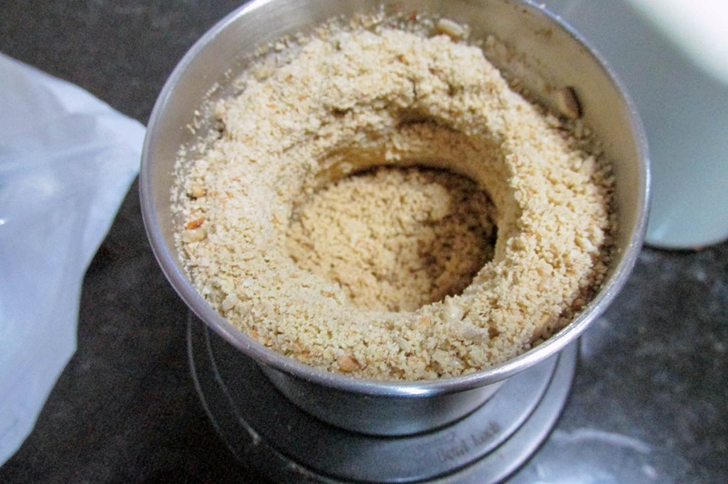 Process the seeds until they become a little powdery, this takes about a minute