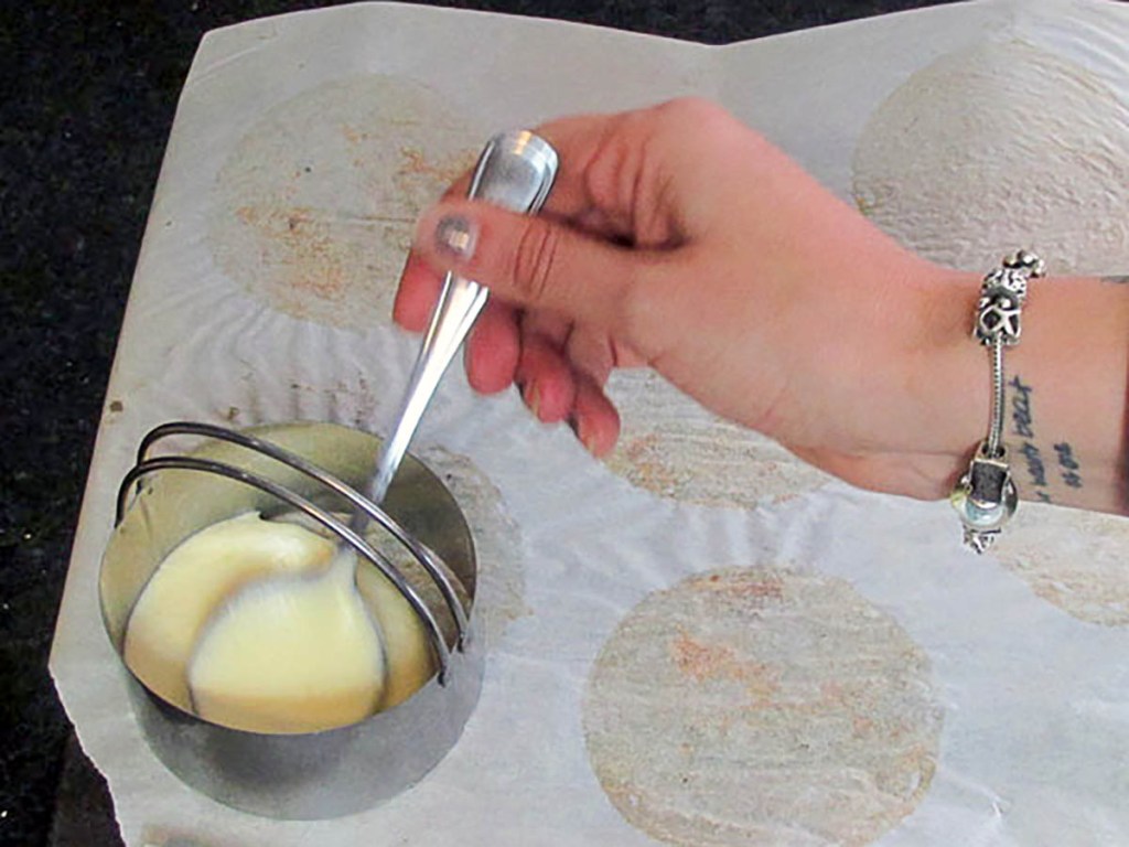 Spoon the mixture into 12 even disks.