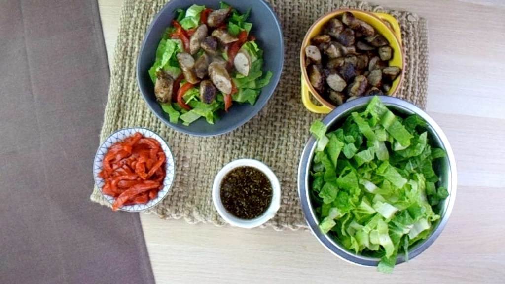 Add the sausages and dressing