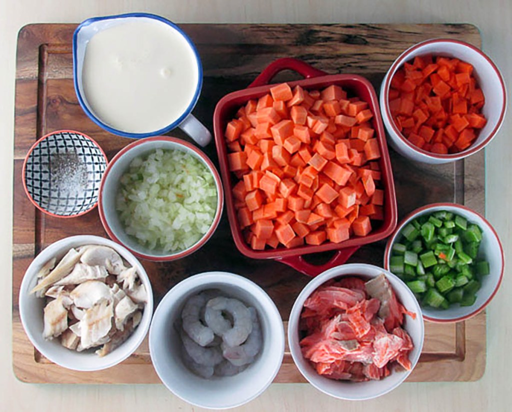 Clean eating fish pie ingredients
