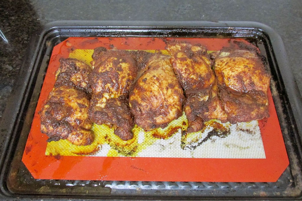 Grill the chicken for about 4 minutes on each side. 