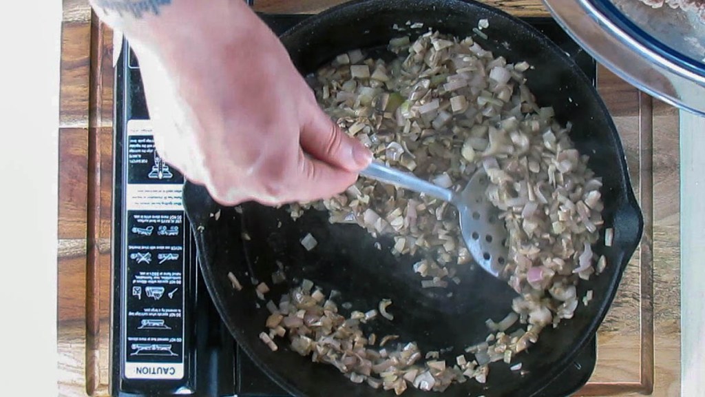 When the shallots are cooked, add them to the bowl with the chicken.