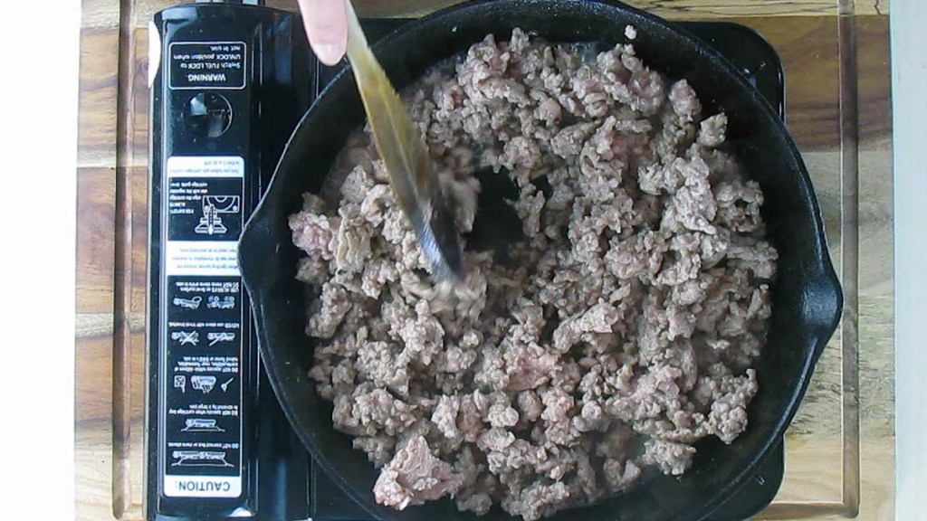 As the meat cooks break it up.