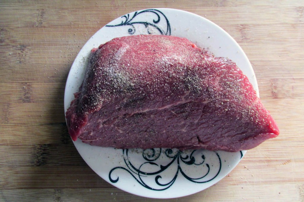 Season the beef well.
