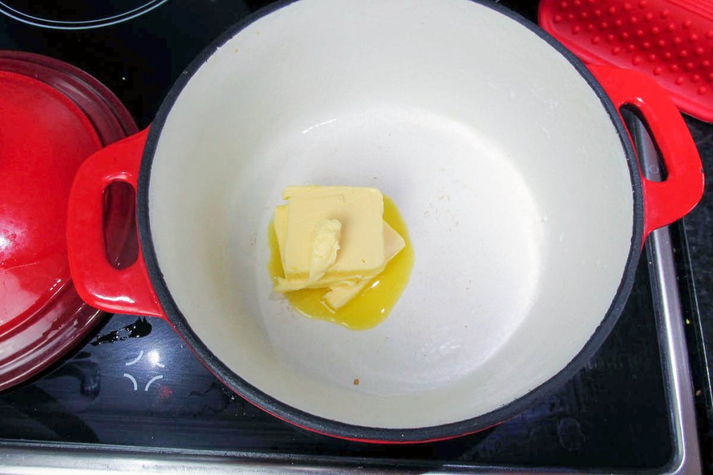 Add the butter to a saucepan.