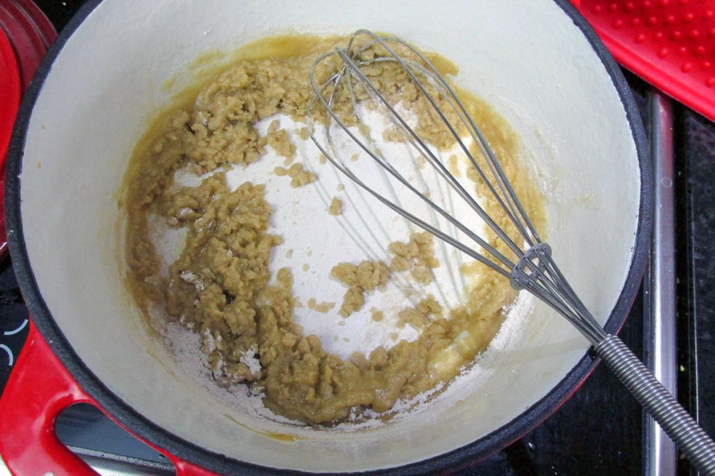 Whisk the flour into the butter to form a paste. 