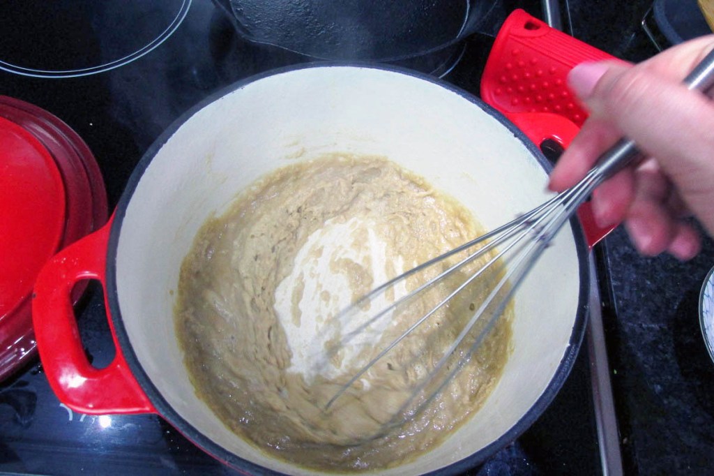 Whisk the flour into the butter to form a paste. 