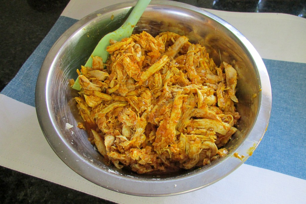 Removed the chicken from the heat and set it aside to cool slightly.
