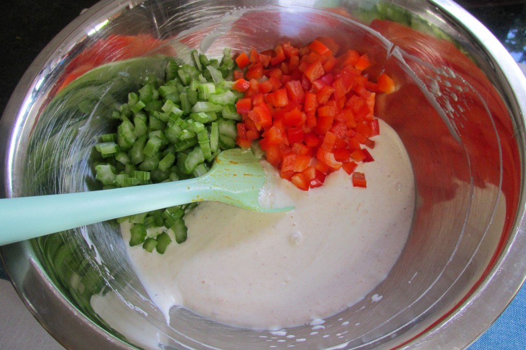 Add the peppers and celery.