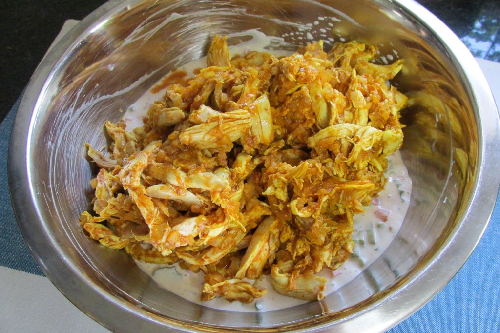 Add the chicken mixture.