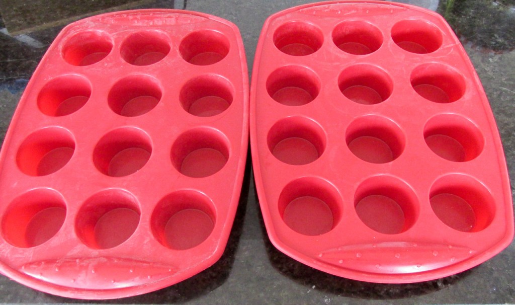 Take a silicone cupcake pan.