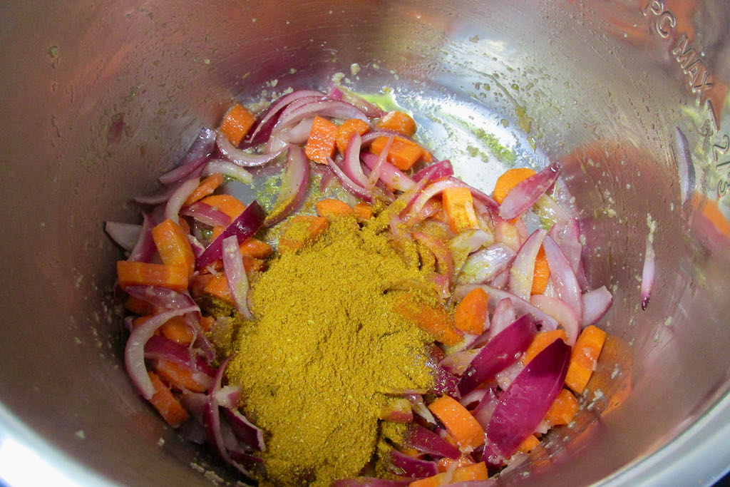 Add the curry powder.