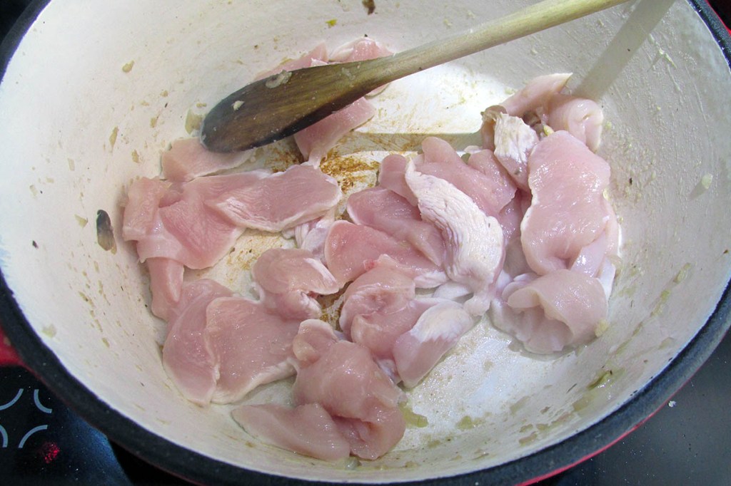 Cook the chicken in the pan the bacon was cooked in.