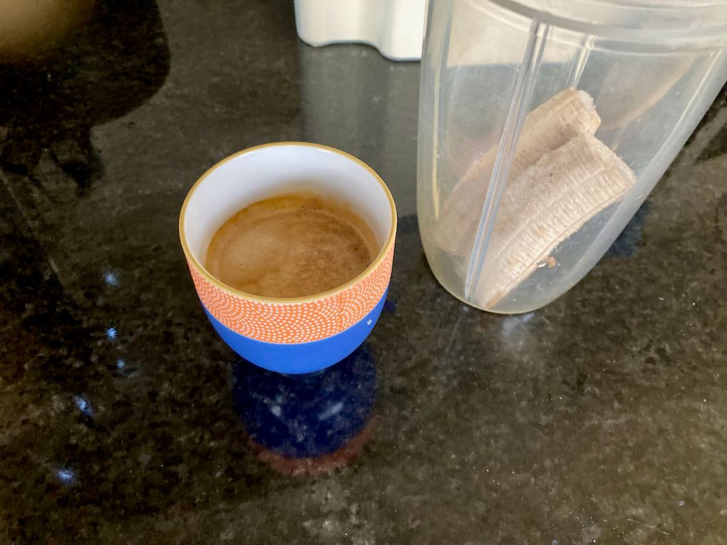 Place the banana in the blender jug