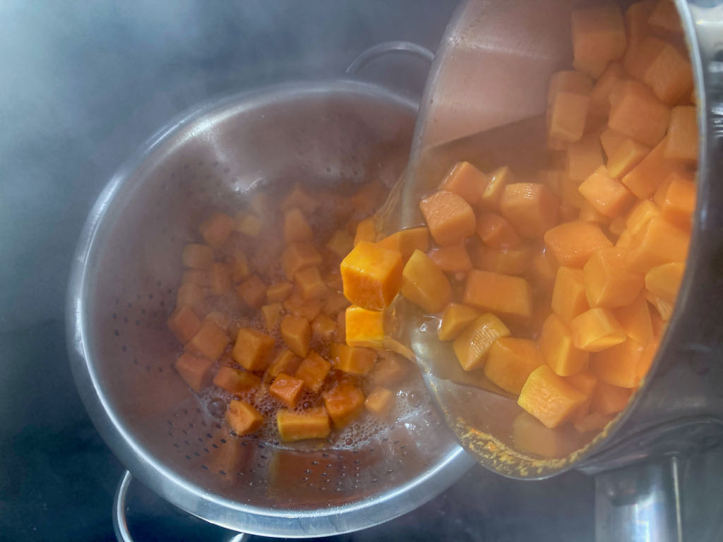Drain the sweet potatoes